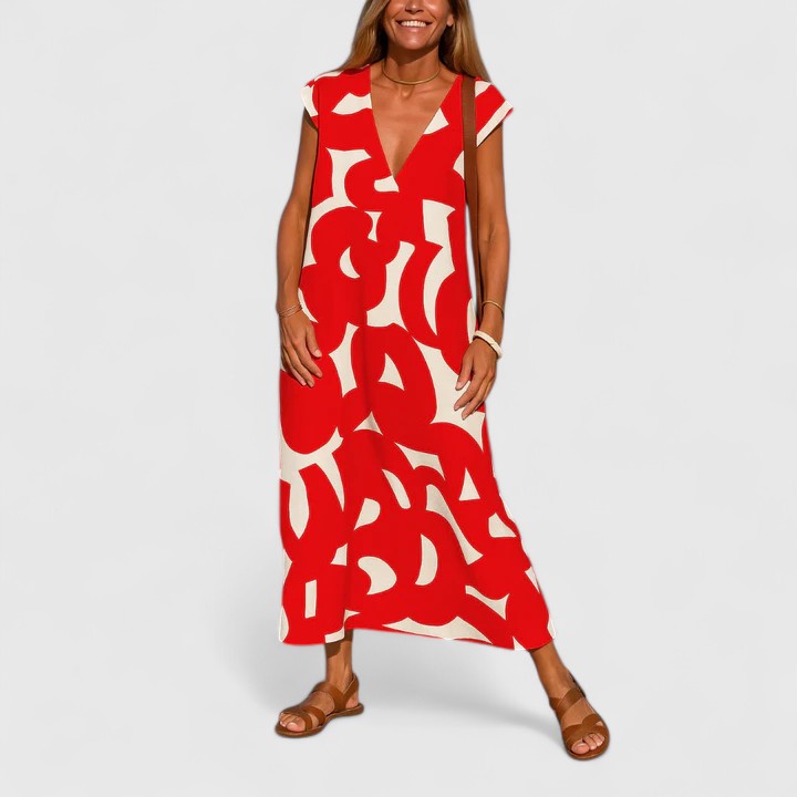 Koralia | Sophisticated V-Neck Dress