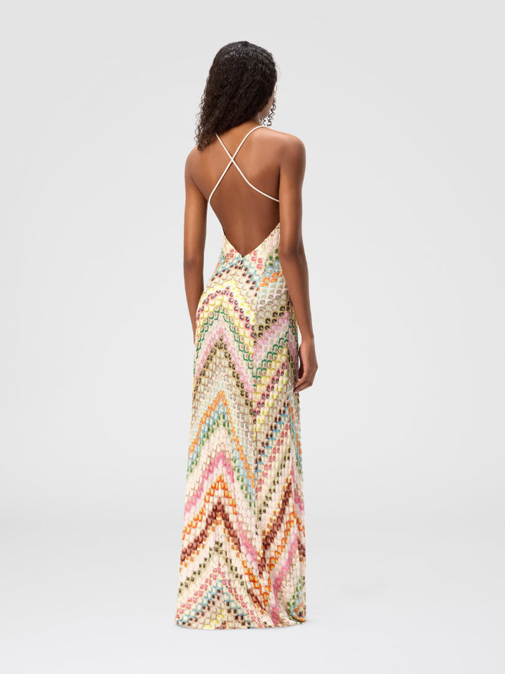 Mariana | Multicolor Knit V-Neck Maxi Dress