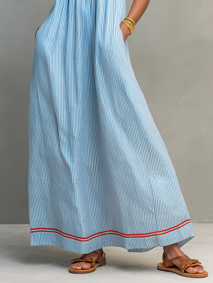 Women's Minimalist Striped Maxi Dress
