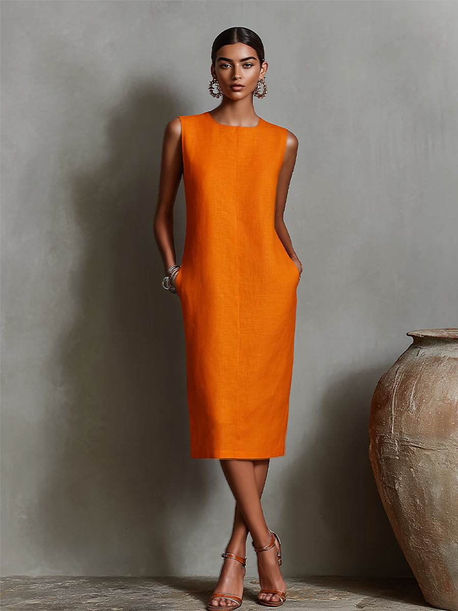 Women's Orange Shift Dress