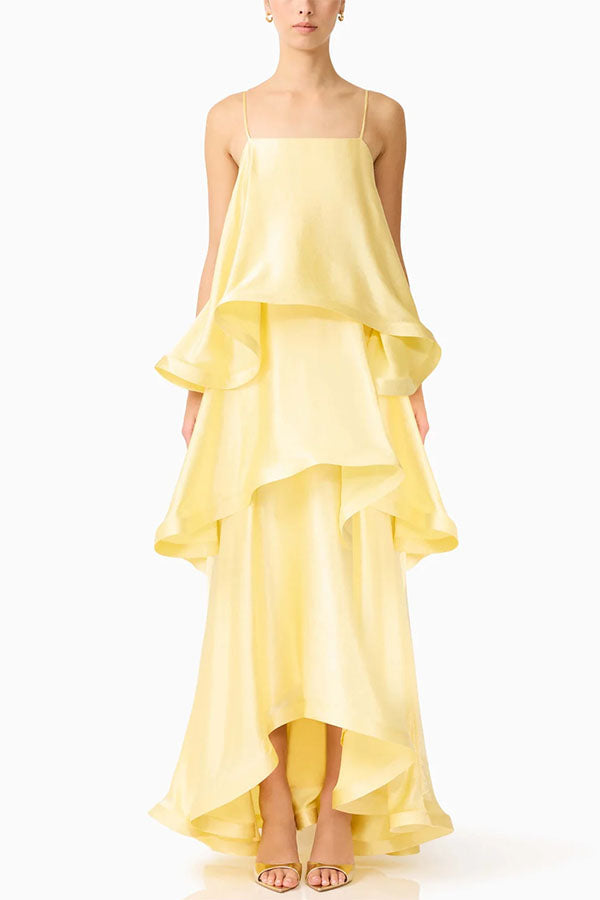 Mia | Women's Elegant Satin Open Back Maxi Dress