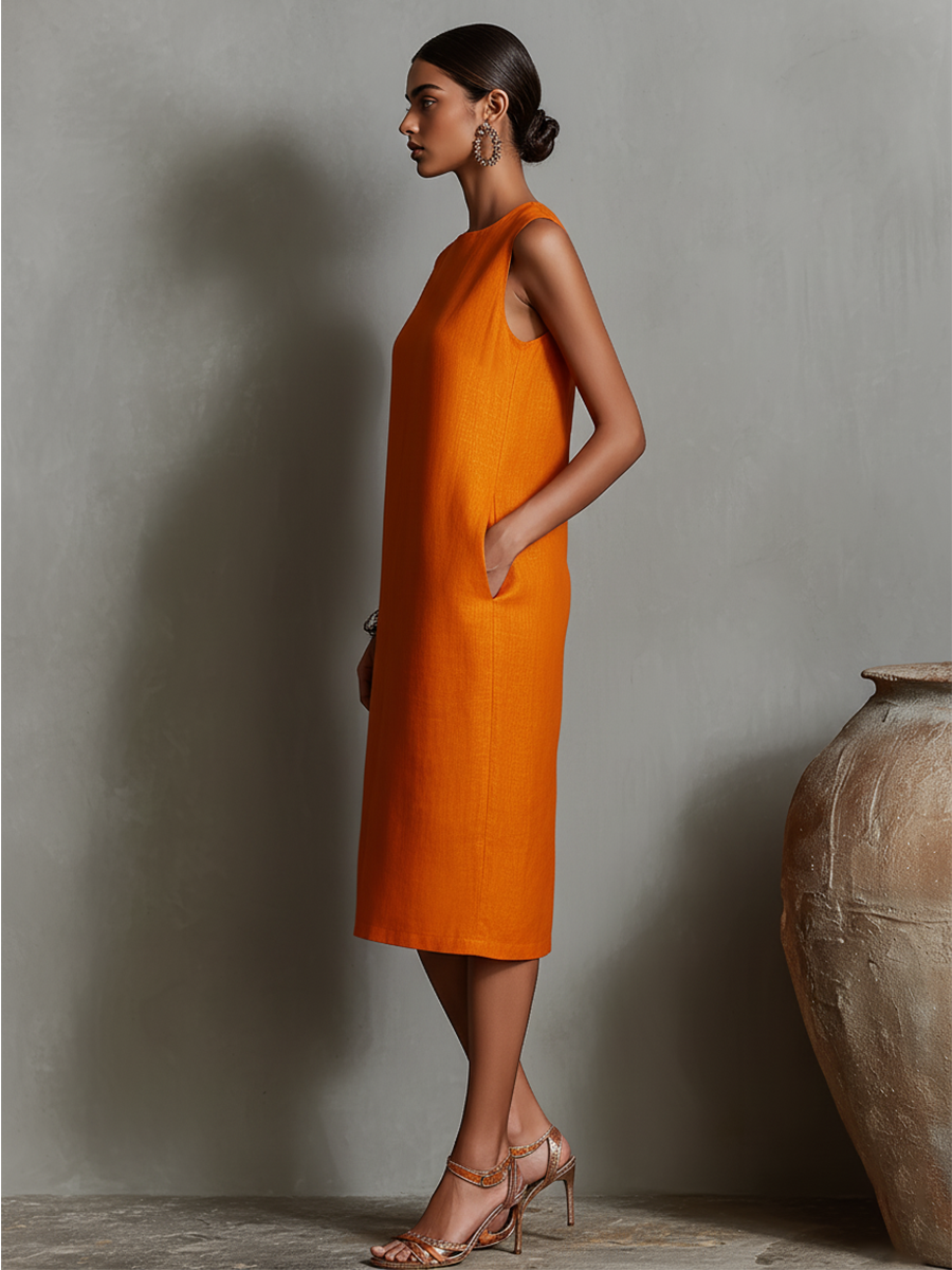 Women's Orange Shift Dress