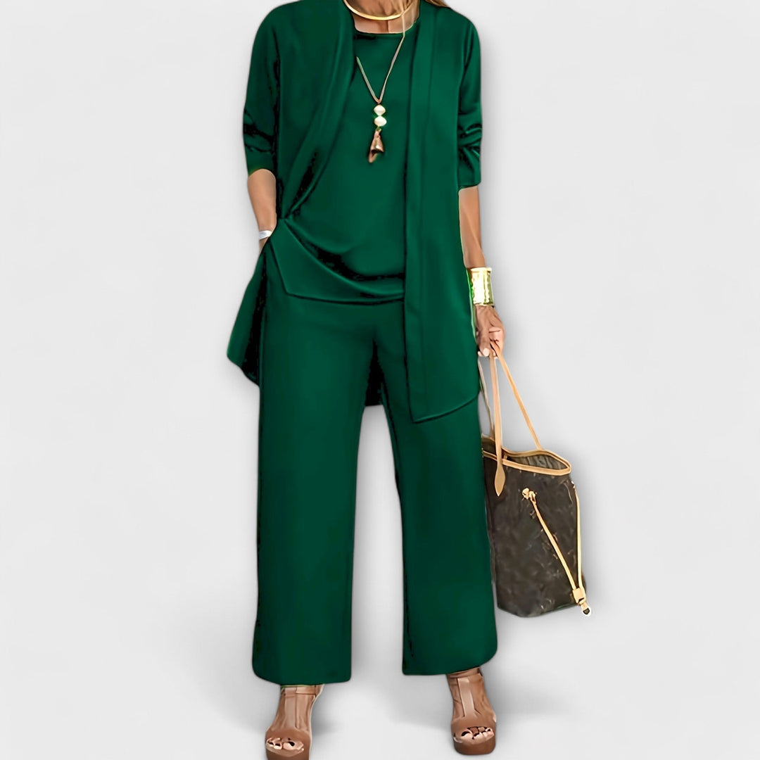 Women's 3-Piece Set with Wide Leg for Everyday Wear