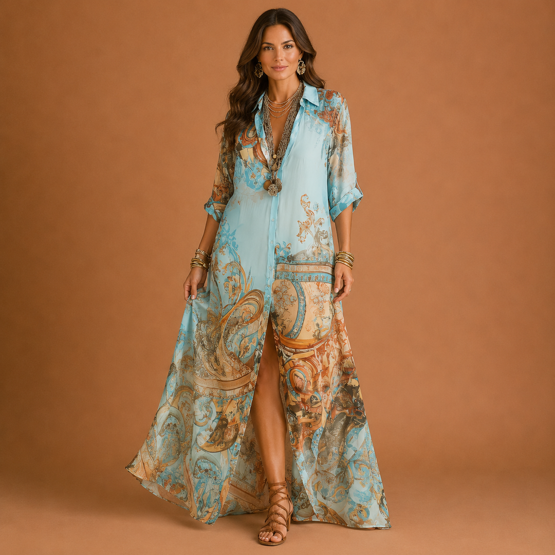 CLEO | Elegant Mediterranean Blouse Dress