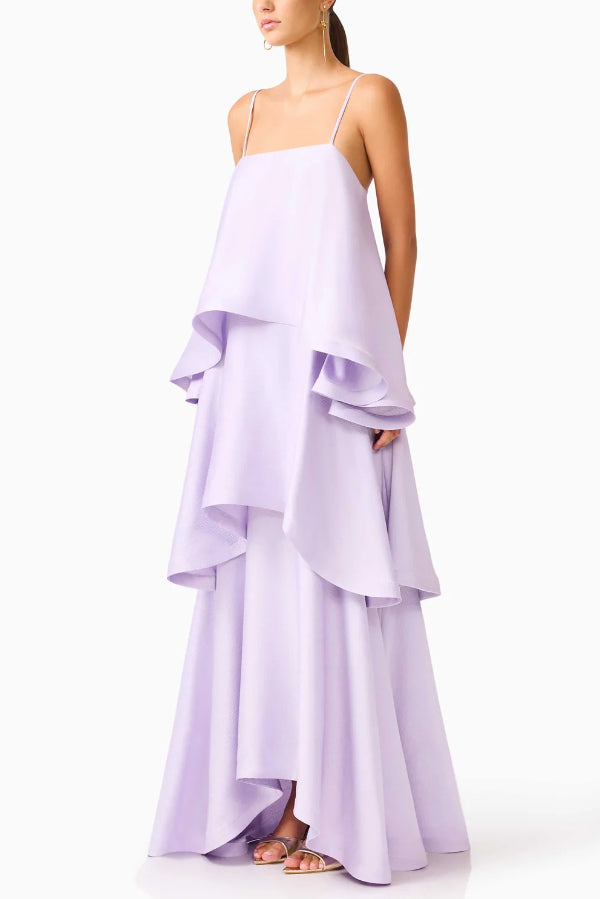Mia | Women's Elegant Satin Open Back Maxi Dress