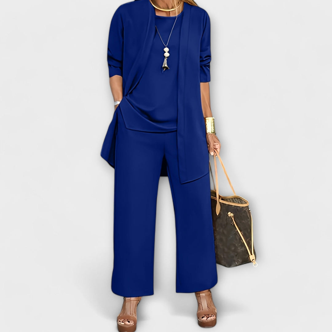 Women's 3-Piece Set with Wide Leg for Everyday Wear