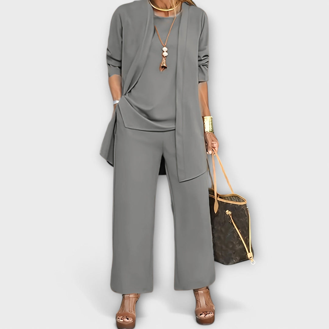 Women's 3-Piece Set with Wide Leg for Everyday Wear