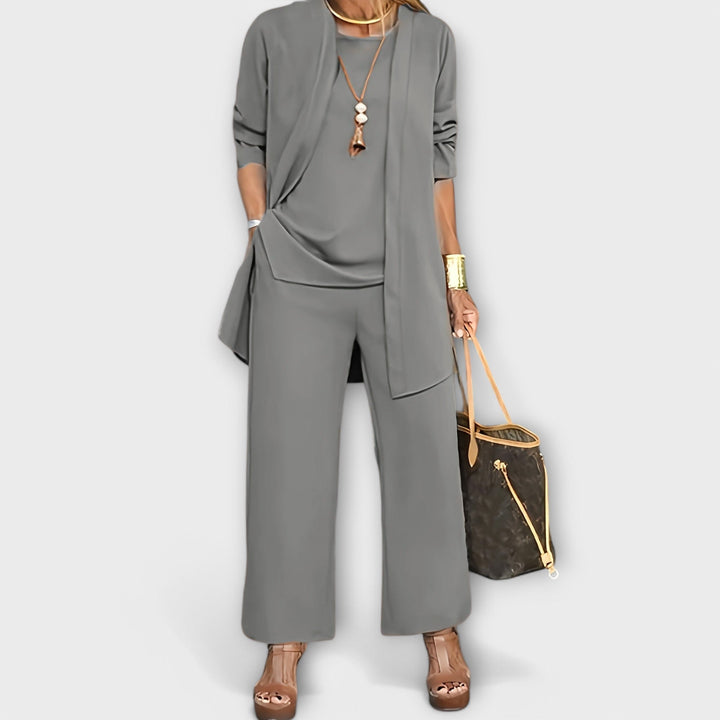 Women's 3-Piece Set with Wide Leg for Everyday Wear