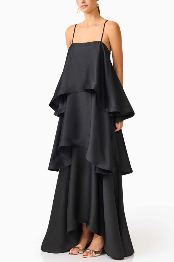 Mia | Women's Elegant Satin Open Back Maxi Dress
