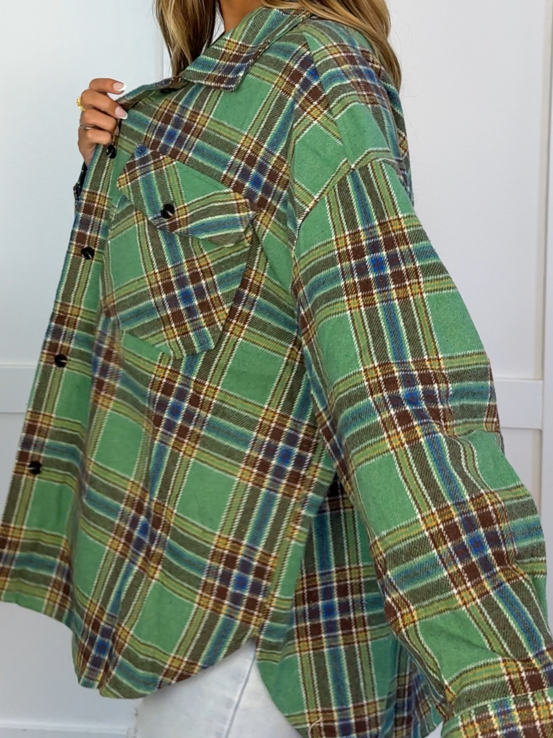 Laylie Plaid Flannel – Oversized Long Sleeve