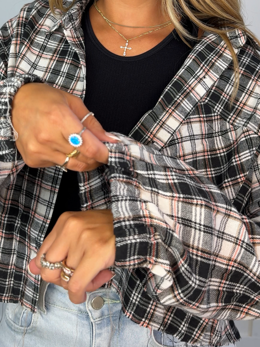 Rory Plaid Cropped Flannel