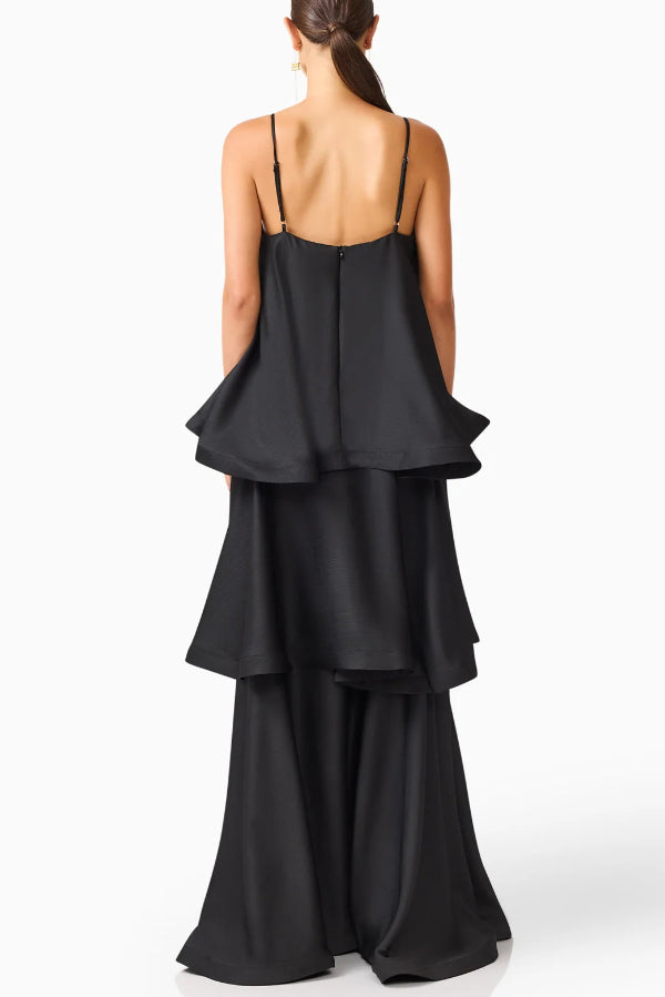 Mia | Women's Elegant Satin Open Back Maxi Dress