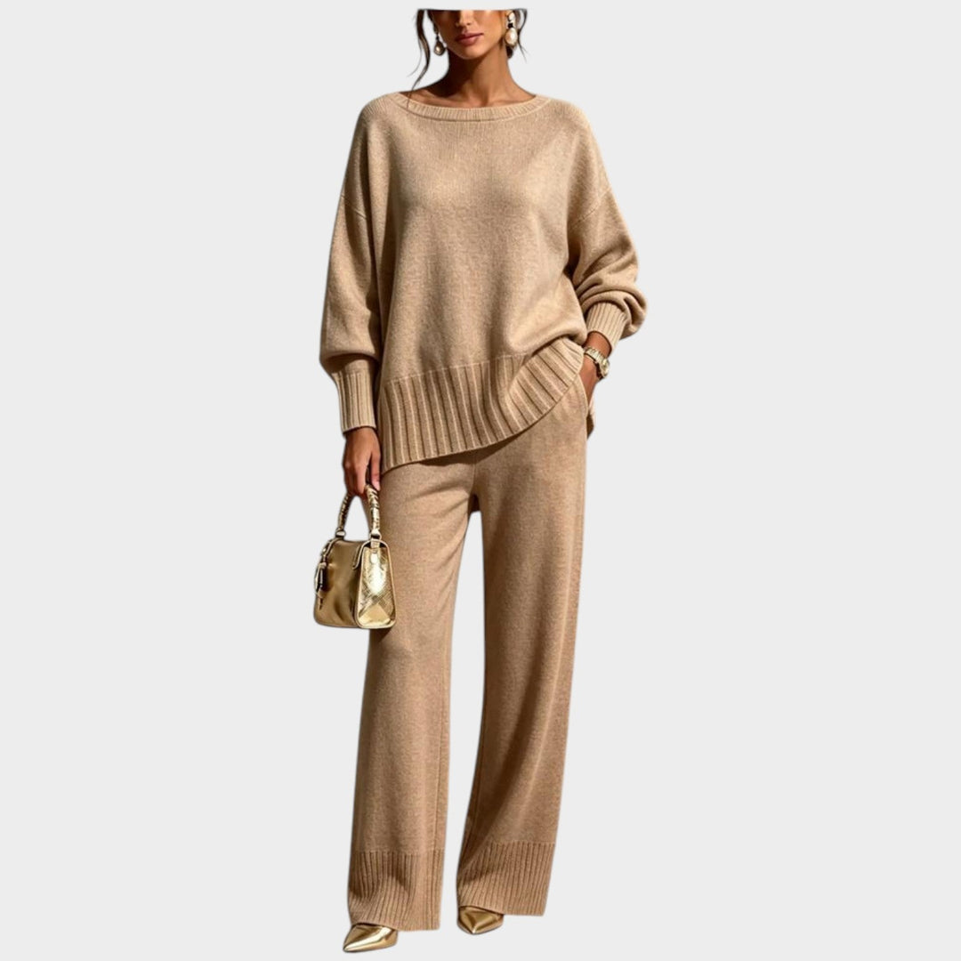 Women’s Two Piece Knit Set Sweater Wide Leg Pants