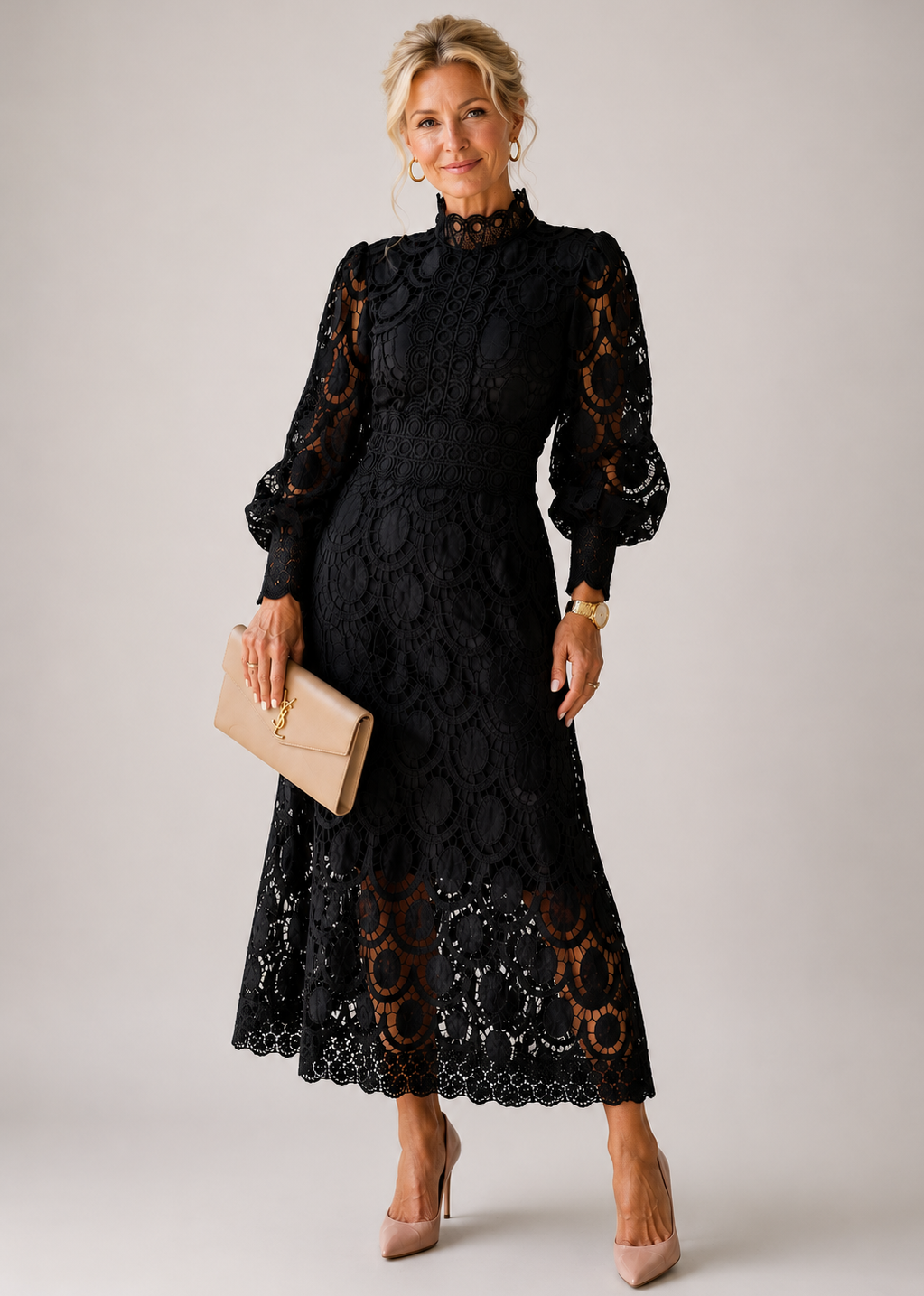 Eloah - Elegant Lace Midi Dress