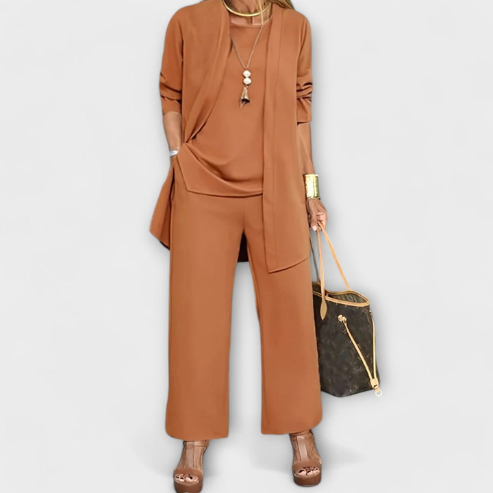 Women's 3-Piece Set with Wide Leg for Everyday Wear