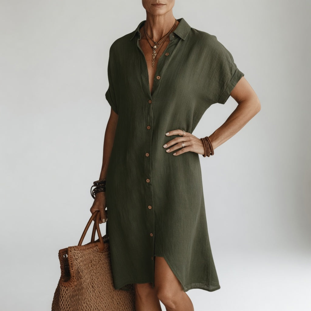 Genevieve - Premium Midi Shirt Dress