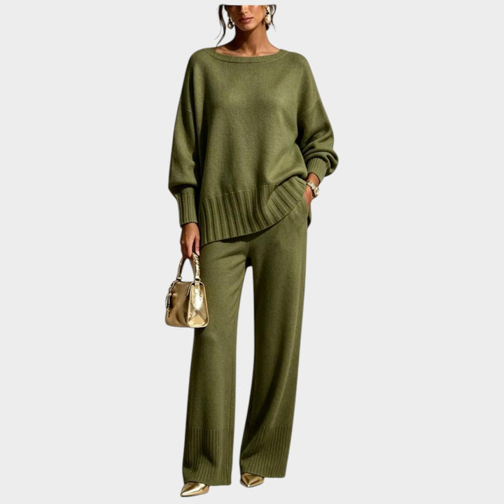 Women’s Two Piece Knit Set Sweater Wide Leg Pants