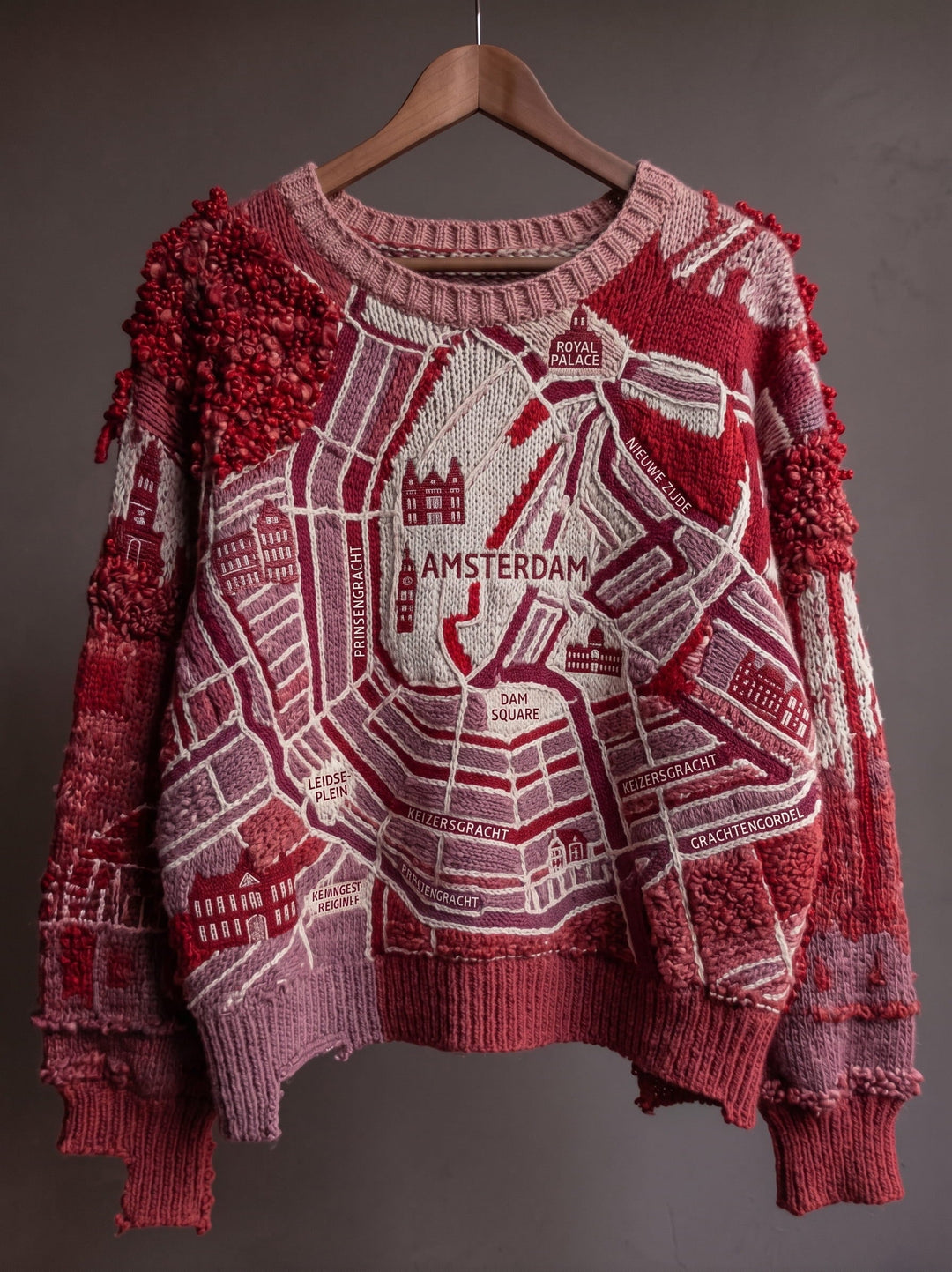 Salem | Women's Distressed Color-Block Cat-Print Crew-Neck Halloween Sweater
