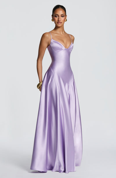 Elara | Women's Evening Satin Cupped Maxi Dress