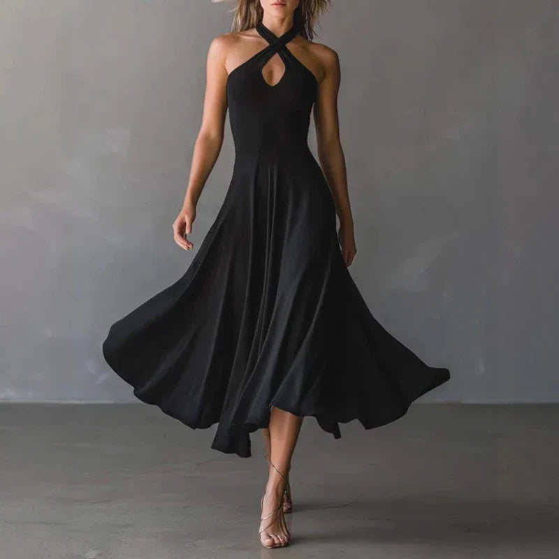 Finley | Women's Halter Neck A-line Maxi Dress