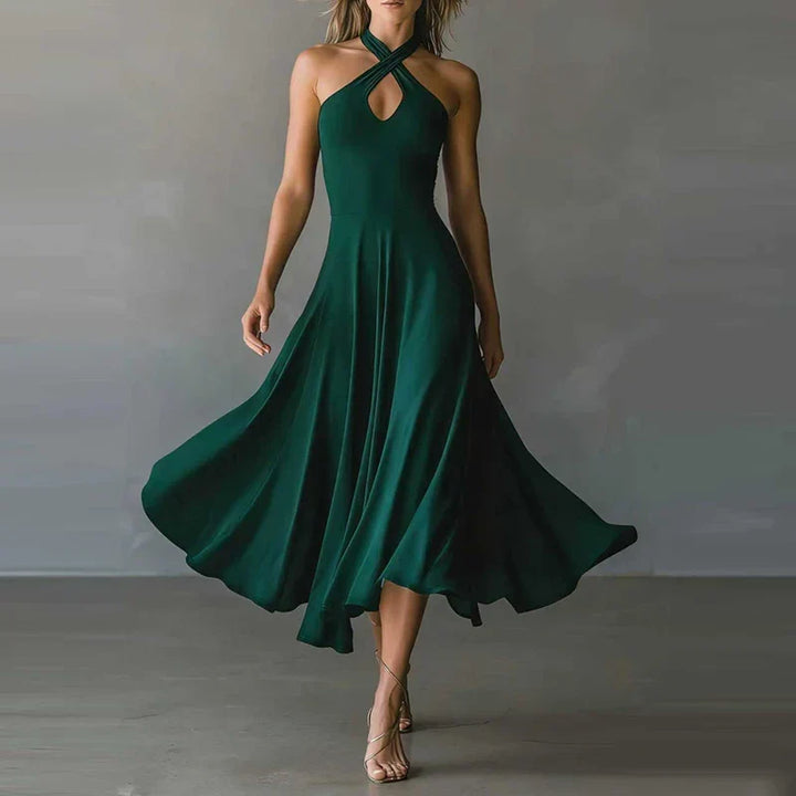 Finley | Women's Halter Neck A-line Maxi Dress