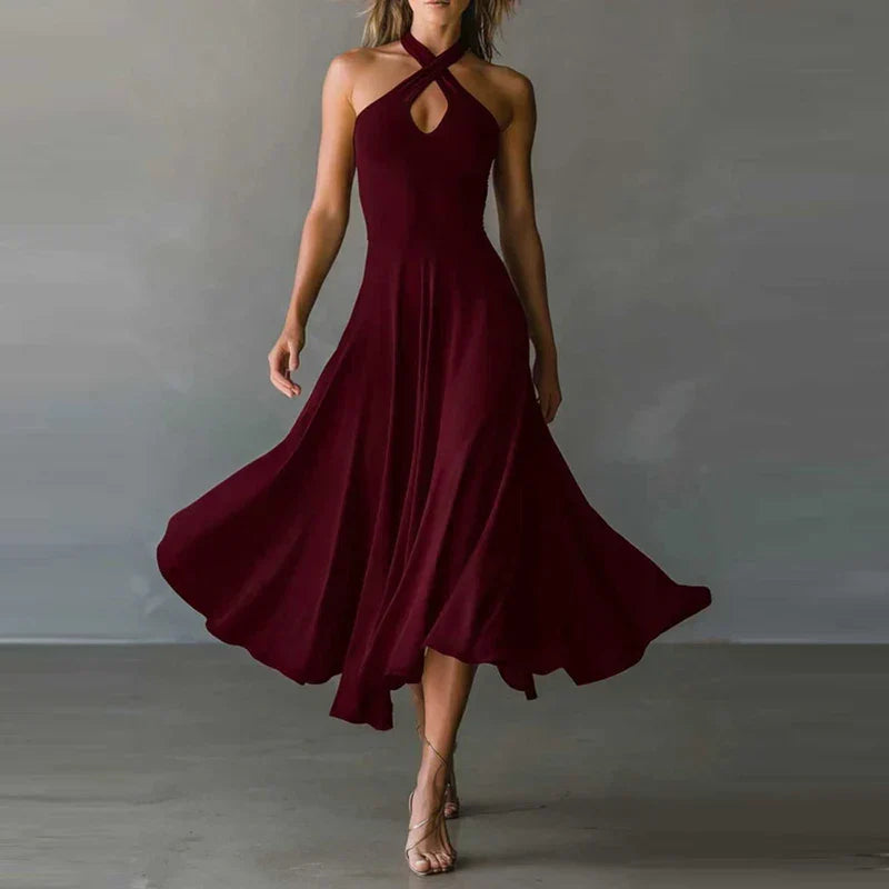 Finley | Women's Halter Neck A-line Maxi Dress