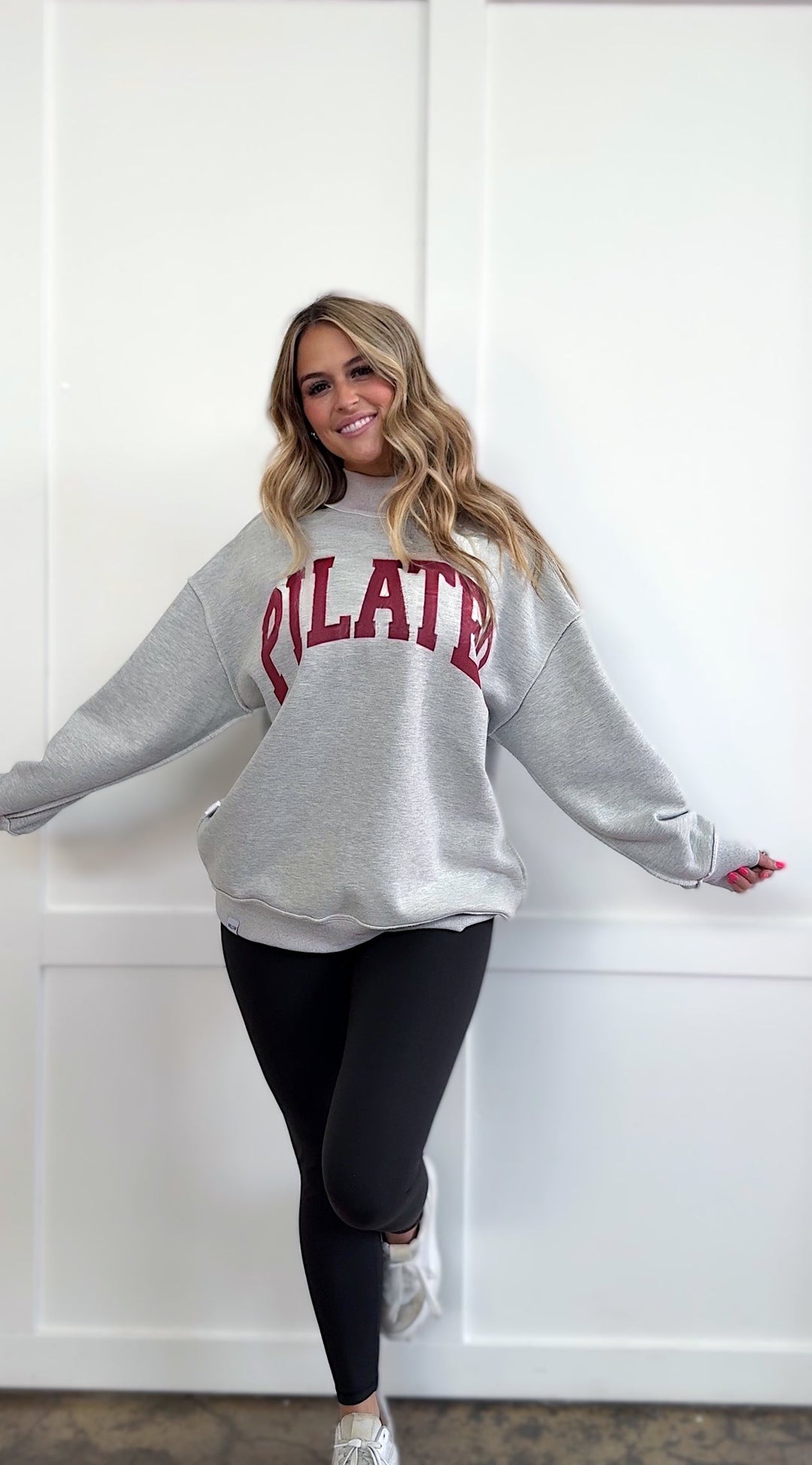 Tilly Pilates/Gym Reversible Oversized Mockneck Crew