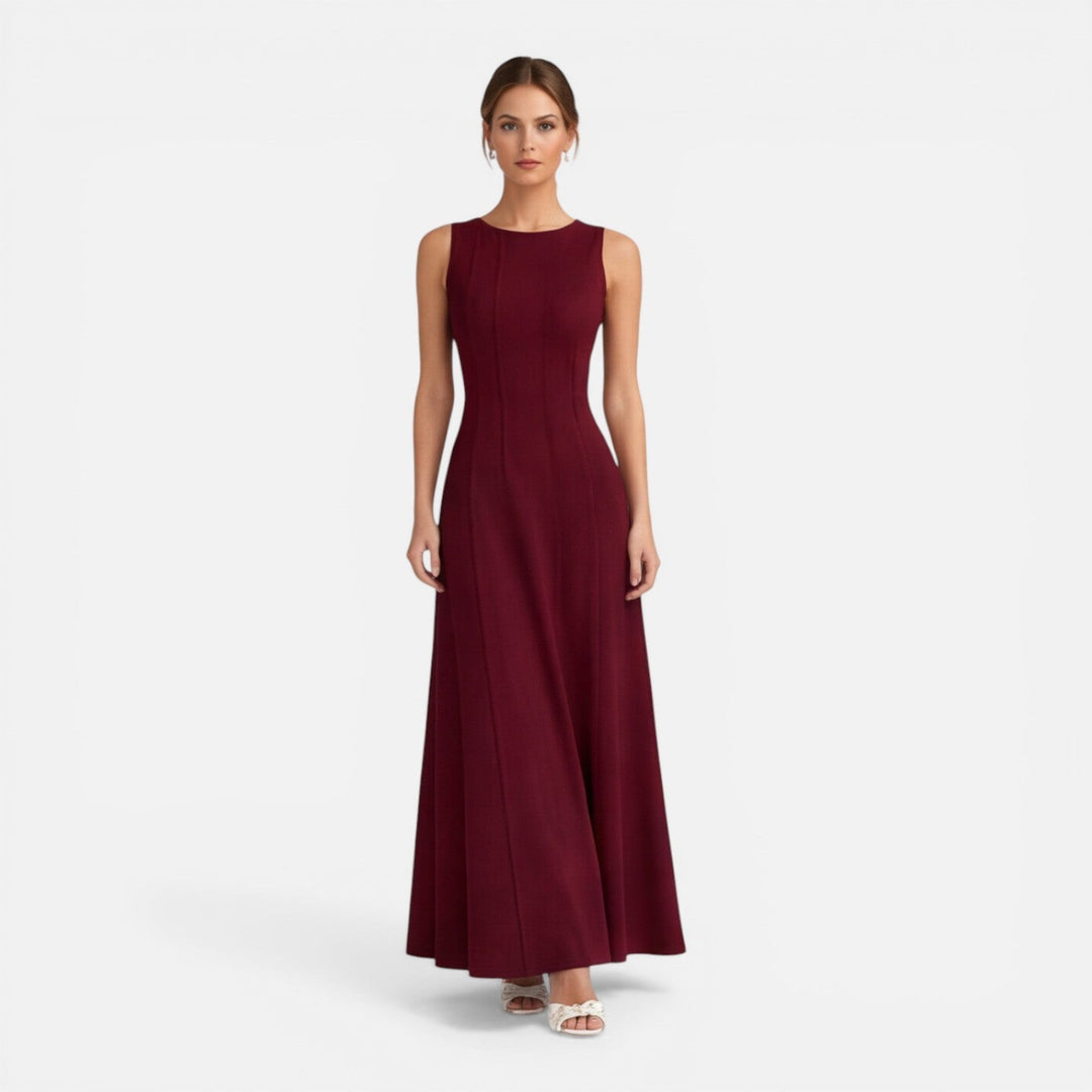 Isolde | Pleated Sleeveless Wedding Guest Maxi Dress