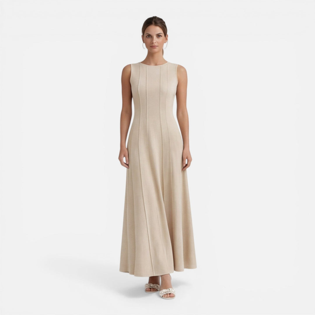 Isolde | Pleated Sleeveless Wedding Guest Maxi Dress