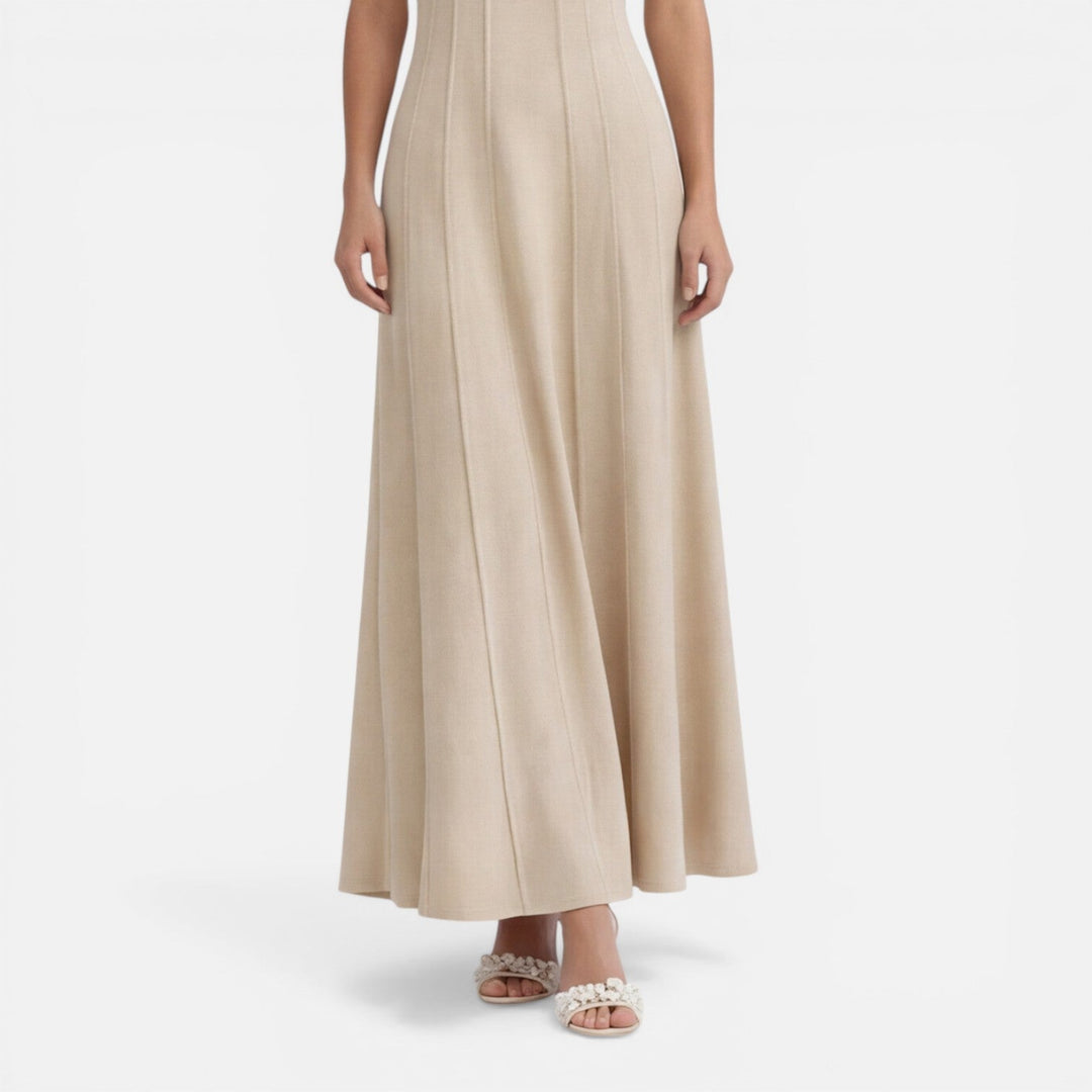 Isolde | Pleated Sleeveless Wedding Guest Maxi Dress