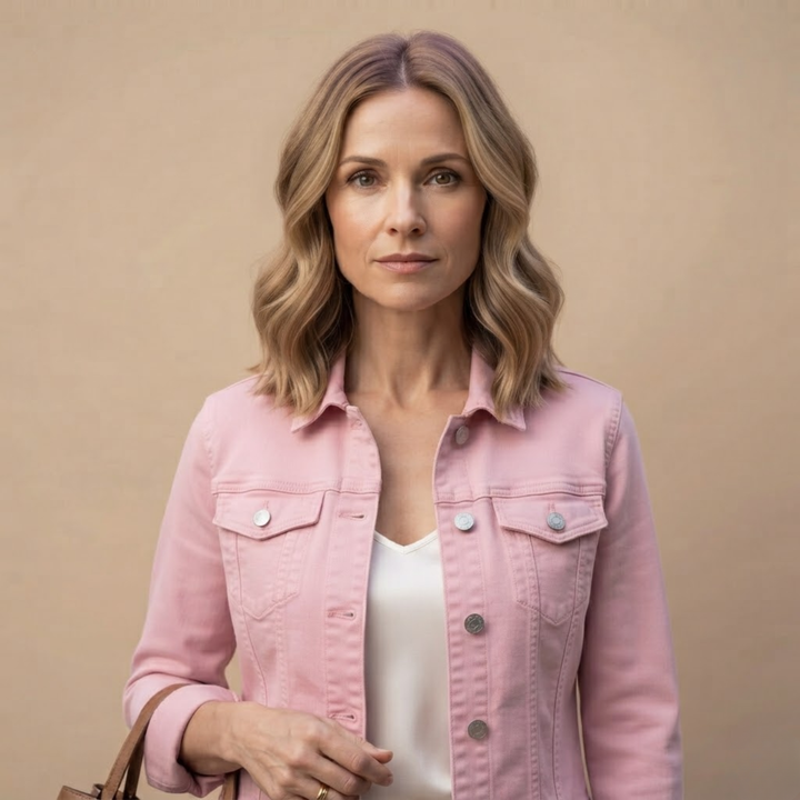 Adeline Jacket Denim Cropped Button-Front