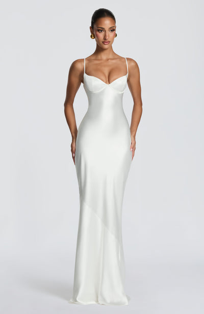 Fiona | Women's Evening Satin Cupped Maxi Dress