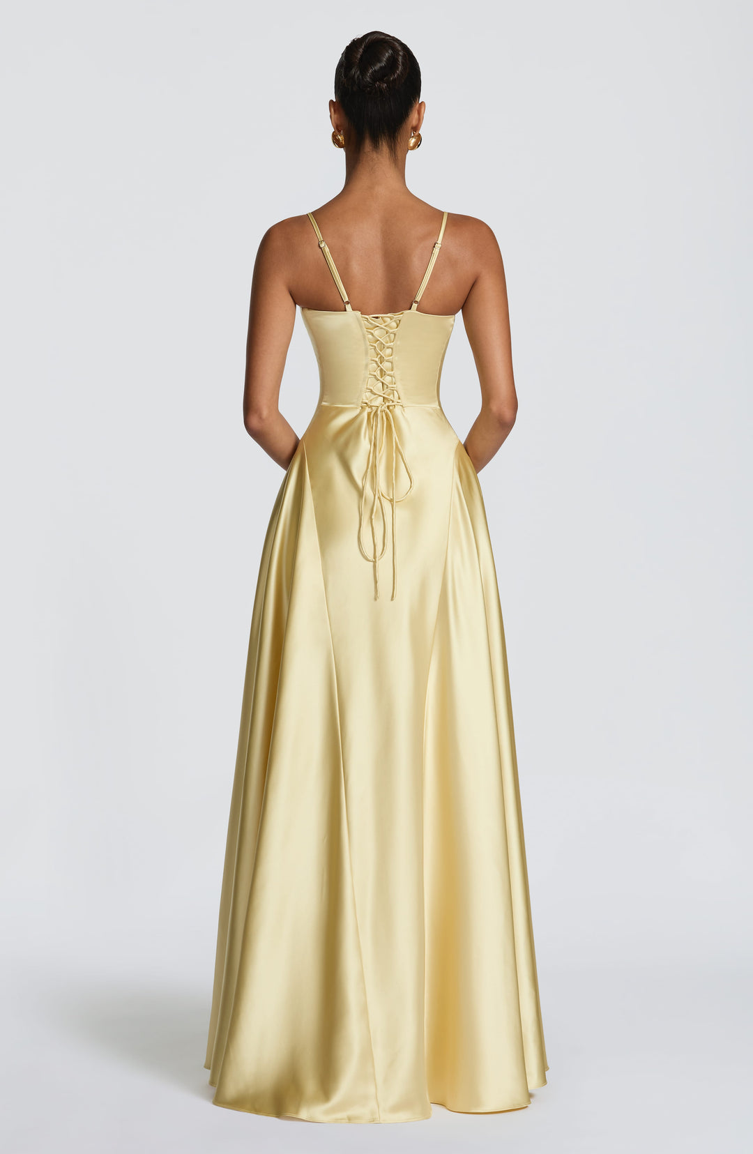 Elara | Women's Evening Satin Cupped Maxi Dress