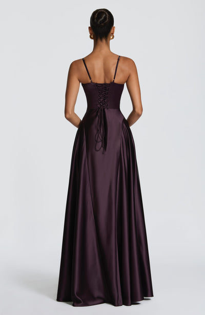 Elara | Women's Evening Satin Cupped Maxi Dress
