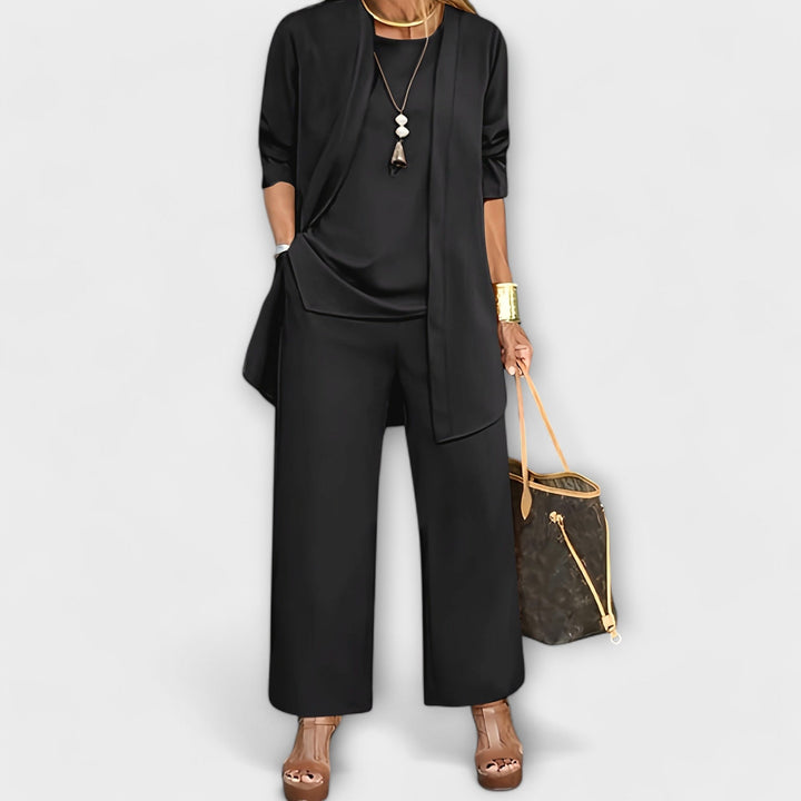 Women's 3-Piece Set with Wide Leg for Everyday Wear