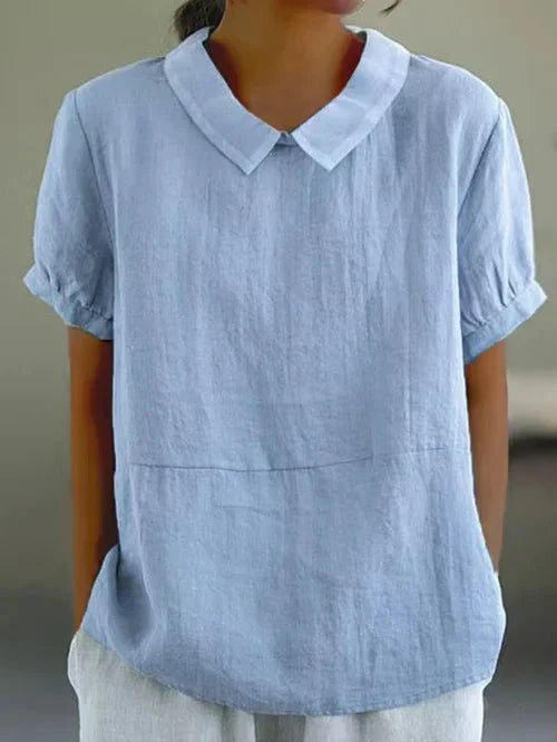 Fiona | Women’s Linen Peter Pan Collar Blouse