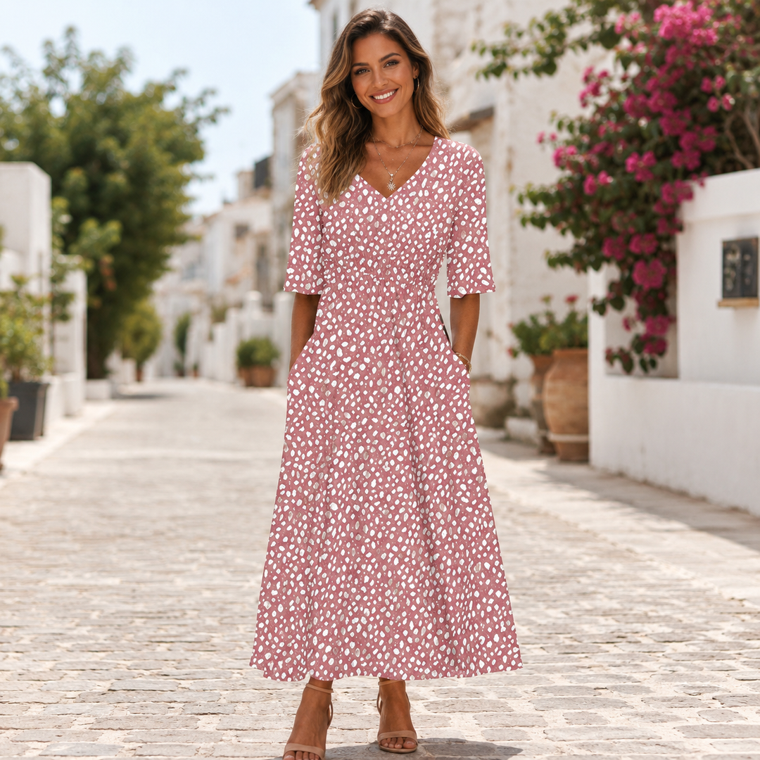 Tess™ | Elegant Midi Dress with Tummy-Contouring Design