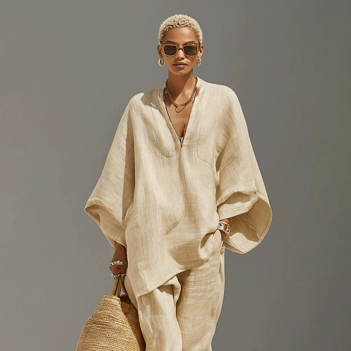 Batwing Sleeve V-Neck Lounge Set