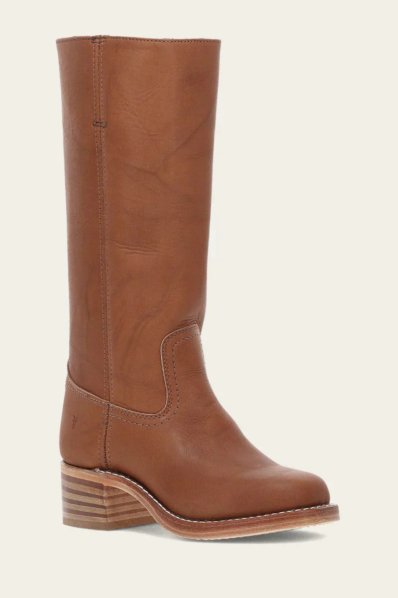 Carol | Mid Calf Boots with Block Heel and Stitch Detail