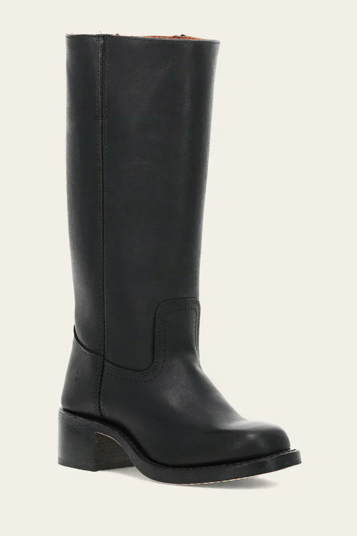 Carol | Mid Calf Boots with Block Heel and Stitch Detail