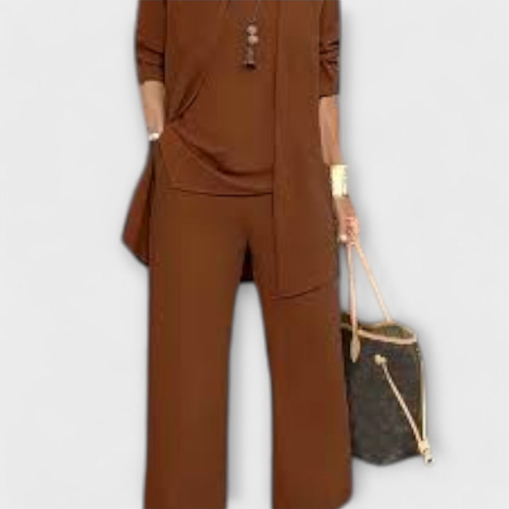 Women's 3-Piece Set with Wide Leg for Everyday Wear
