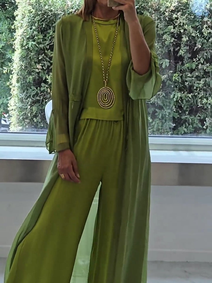 Margaret | Elegant Wide Leg Three Piece Summer Set