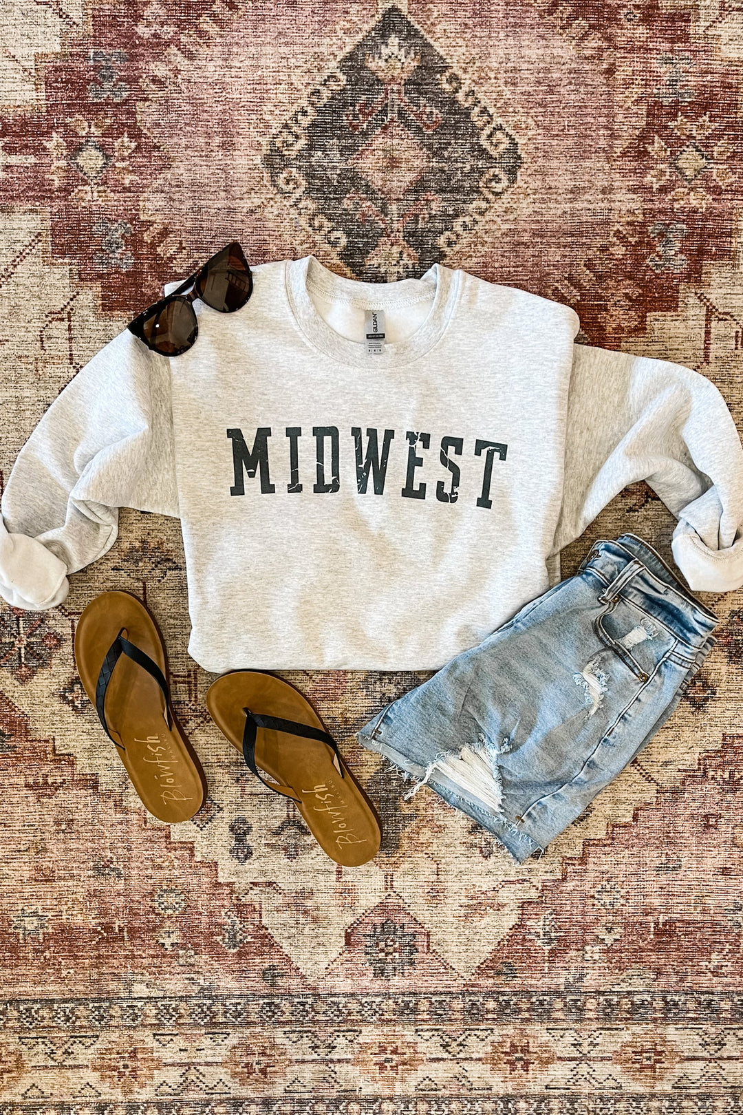 Midwest Classic Graphic Crewneck Sweatshirt - Ash Grey