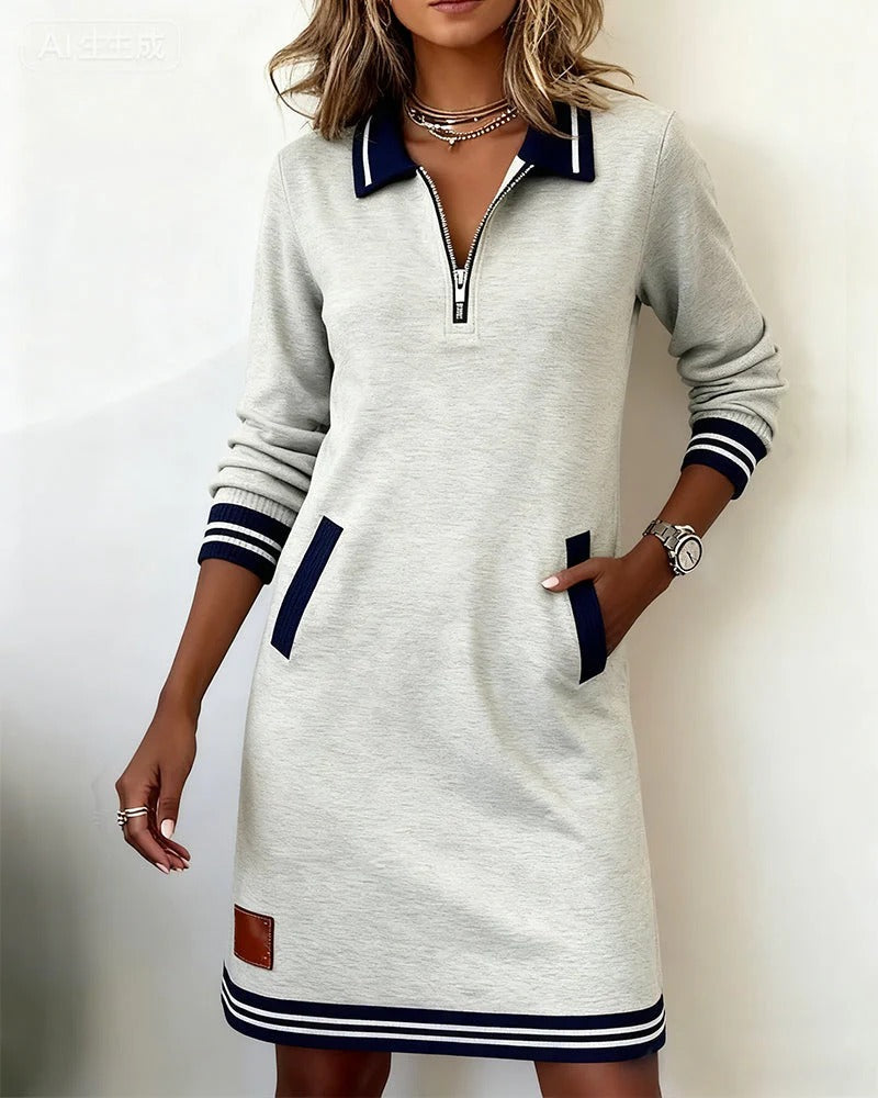 Elena™ | Long Sleeve Cotton Dress