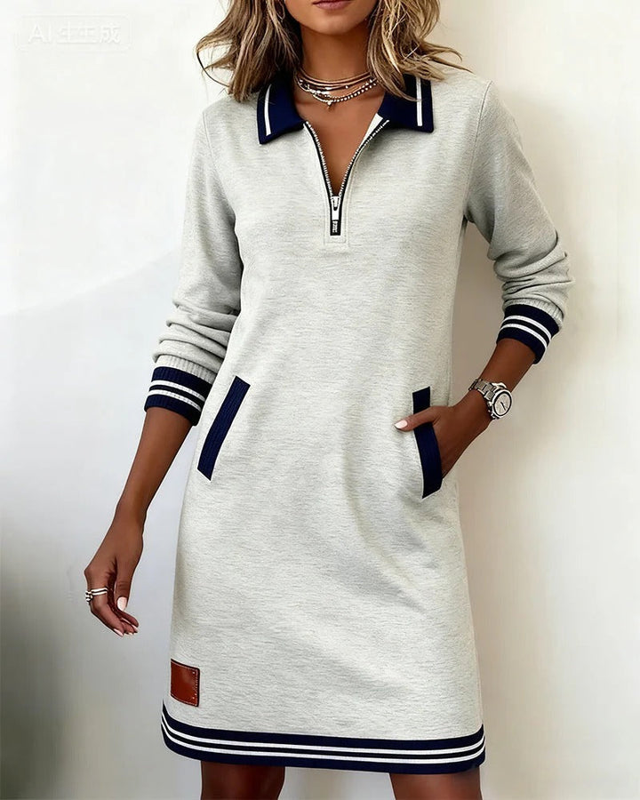 Elena™ | Long Sleeve Cotton Dress