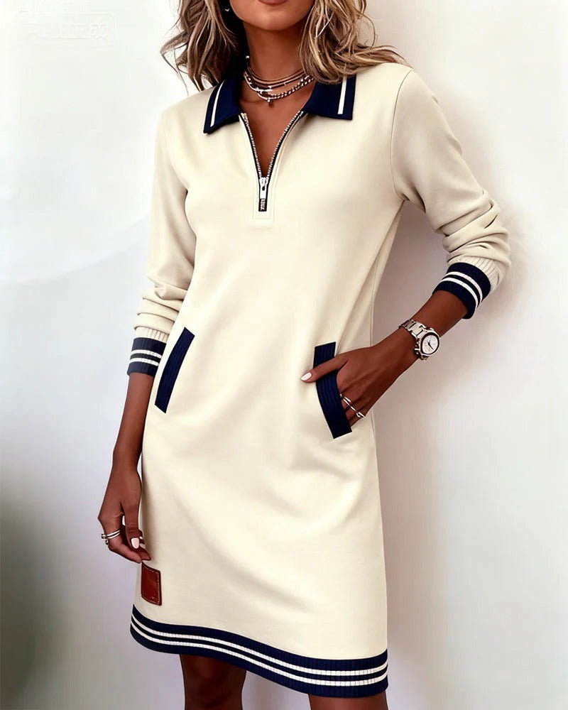 Elena™ | Long Sleeve Cotton Dress