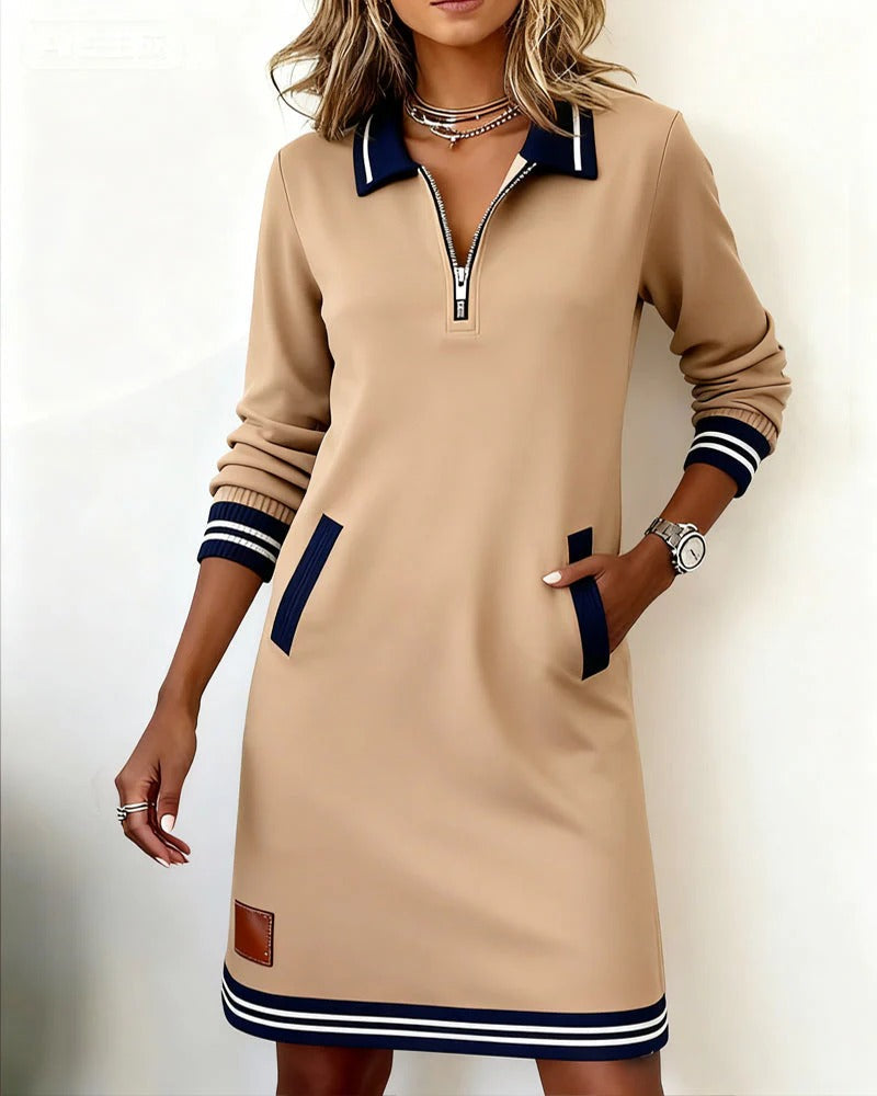 Elena™ | Long Sleeve Cotton Dress