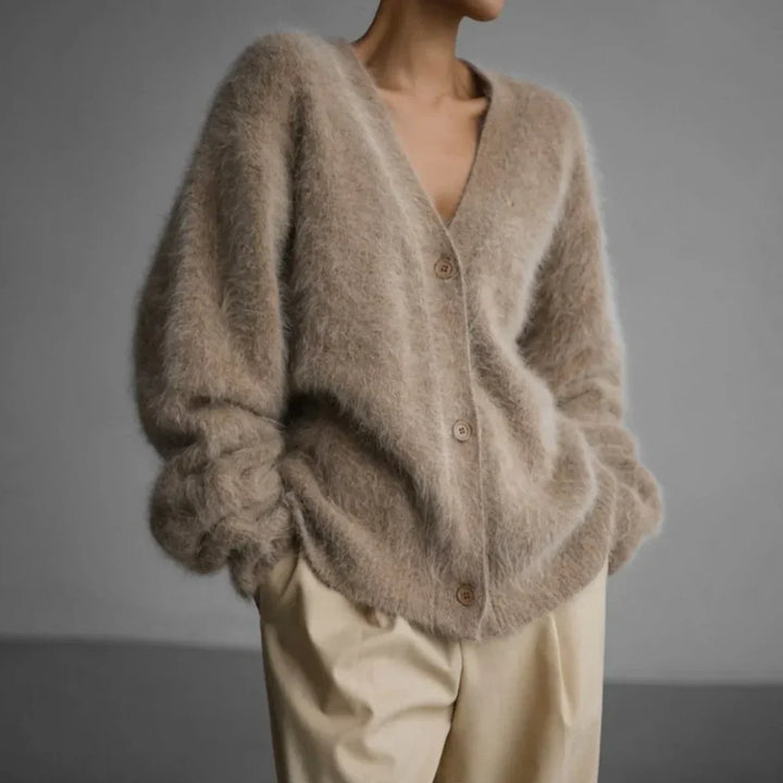 Mabel | Women's V-Neck Oversized Cardigan Sweater with Button Front
