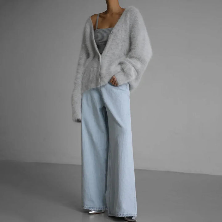 Mabel | Women's V-Neck Oversized Cardigan Sweater with Button Front