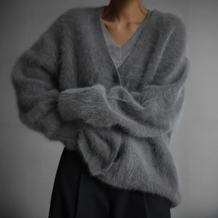 Mabel | Women's V-Neck Oversized Cardigan Sweater with Button Front